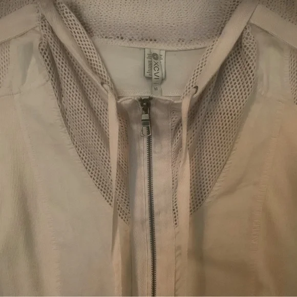 NWT XCVI Women's Medium Utility Lightweight Sand Ivory Mesh Jacket - Picture 6 of 8